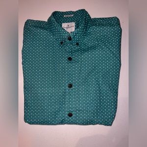 American eagle - Green spotted short sleeve button up - Size Large